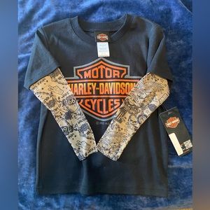 Harley Davidson toddler boys tee with Tattoo sleeves